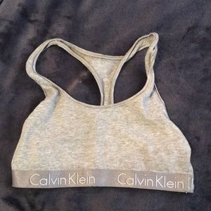 Gray sports bra